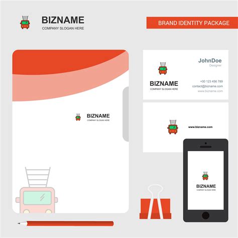 Fire brigade truck Business Logo File Cover Visiting Card and Mobile ...