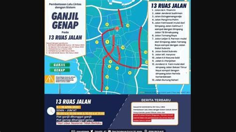 Cek 13 Ruas Jalan Di Jakarta Berlakukan Sistem Ganjil Genap Kamis 14