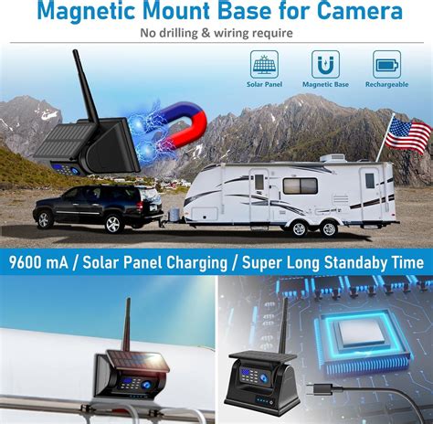 Wifi Magnetic Wireless Backup Camera Solar Assisted Rechargeable Truck