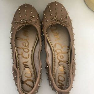 Sam Edelman Shoes Sam Edelman Leather Nude Studded Ballet Flats