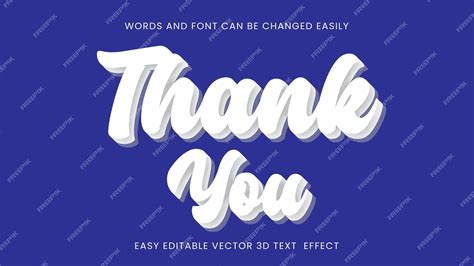 Premium Vector Thank You 3d Editable Text Design