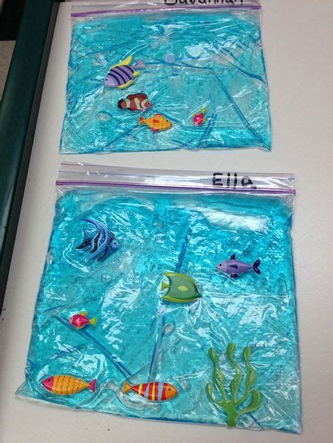 Under The Sea Pocket Aquarium Ziplock Bag With Blue Hair Gel And Fish