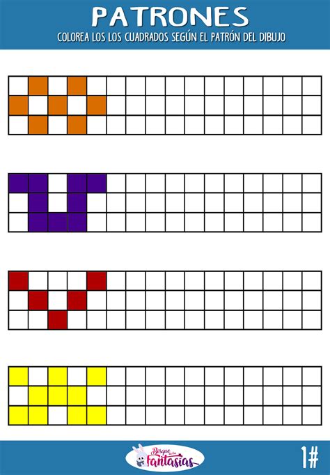 Fichas De Patrones Hoja Juegos Infantiles