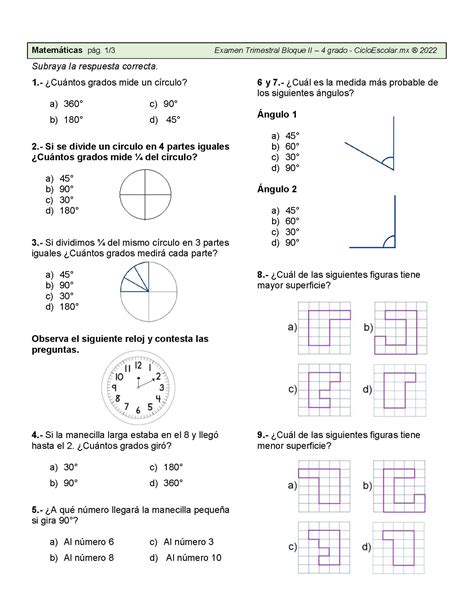 Examen Trimestral Cuarto Bloque2 2021 2022 Página 02 Imagenes Educativas