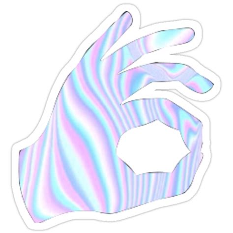 "Holographic Ok Emoji Hand" Stickers by cdanoff | Redbubble