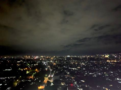 Night View Of Bandung City Stock Photo - Download Image Now - Aerial ...