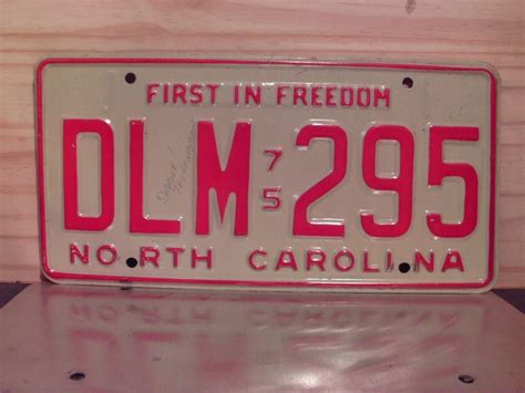 1975 North Carolina NC License Plate Tag DLM-295