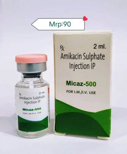 MICAZ 500 Amikacin Sulphate Injection 500 Mg IP Packaging Type Vial