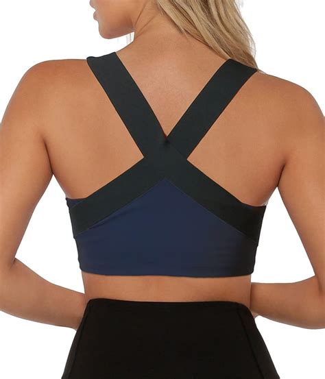 Snailify Womens Criss Cross High Neck Sports Bra NVY01 XL Amazon Ca