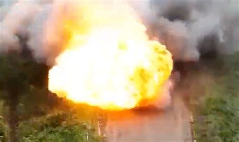 Russian Tank Blown Up By Its Own Landmine In Embarrassing Mistake For