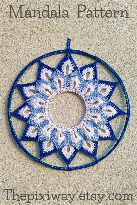 A Blue And White Doily Hanging On The Wall With Text Overlay That Reads