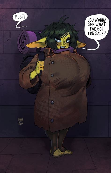 A Shady Salesgob Approaches Goblin Girl