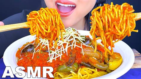 Asmr Spaghetti With Roasted Veggies Soft Eating Sounds Asmr Phan Asmr Mukbang Food Youtube