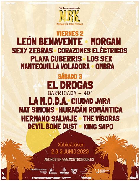 El Montgorock Xàbia Festival 2023 desvela el cartel de conciertos al