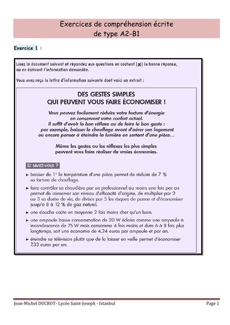 Pdf Exercices De Compréhension écrite De Type A2 B1insuf Media 00 00