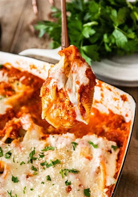 Chicken Parmesan Stuffed Shells Recipe Dinner Then Dessert