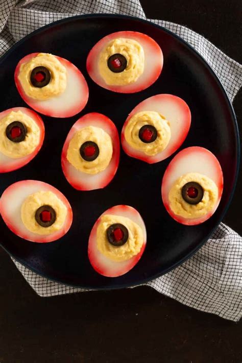 Eyeball Deviled Eggs Halloween Party Recipe Cup Of Zest