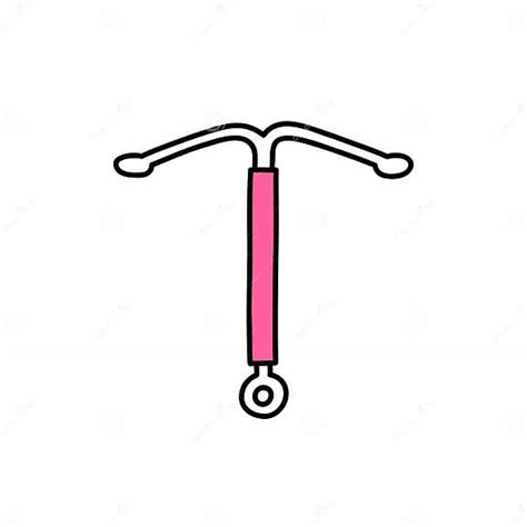 Intrauterine Device Iud Contraception Doodle Icon Vector Color Line