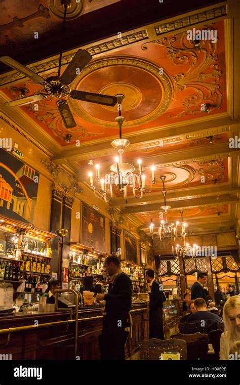 A Brasileira Café Art Nouveau Deco Polychrome Interior 1905