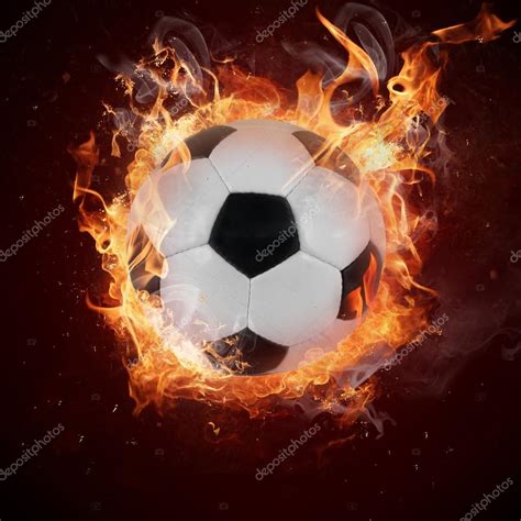 Hot Soccer Ball In Fires Flames Stock Photo By Kesu