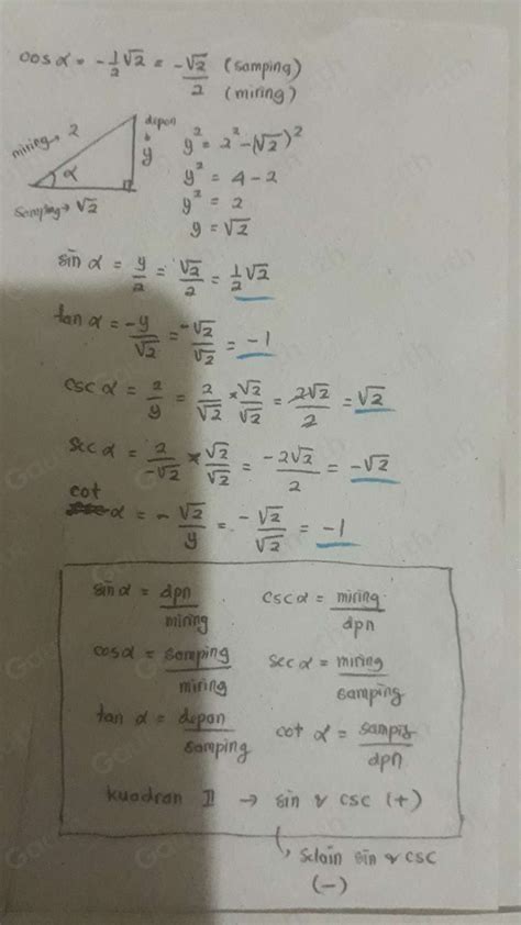 Solved 10 Jika Diketahui Nilai Sin Alpha 1 2 Sqrt 3 Dan Cos Alpha