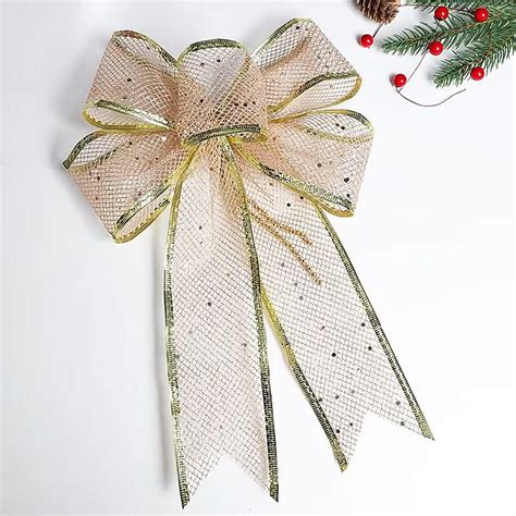 O-KAY Ribbon Bows Christmas Pendant Decorations Xmas Party Home Decor ...