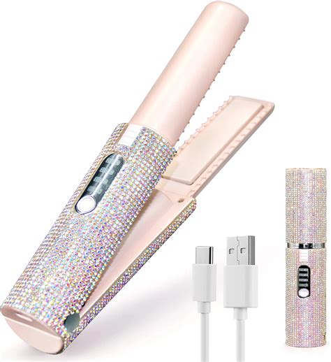 Lisseur Lectrique 2 En 1 USB Sans Fil Brosse Styler Design Diamant