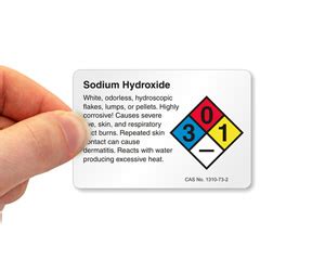 Sodium Hydroxide Labels