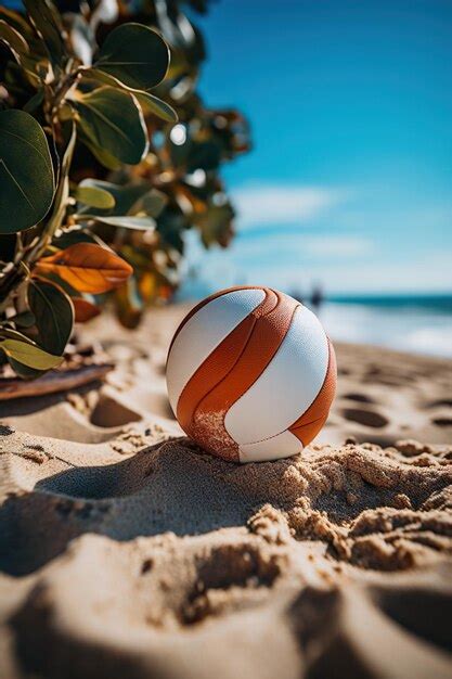 Premium Photo | Volleyball ball on the sandy beach HD 8K wallpaper ...