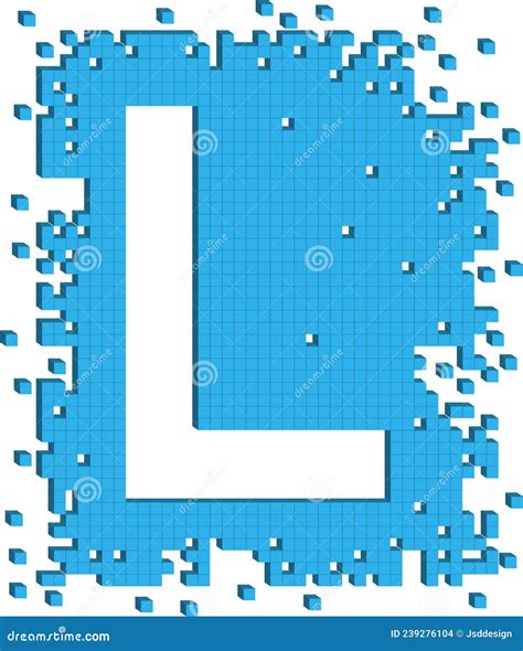 Vector Illustration Letter L With Small Three Dimensional Cubes Stock