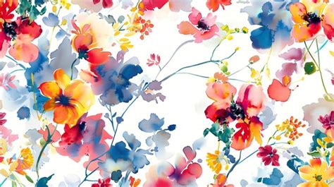 Premium Photo Watercolor Floral Pattern Elegance