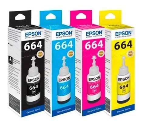 Kit Tinta Epson Original 664 L210 L220 L355 L365 L565 C