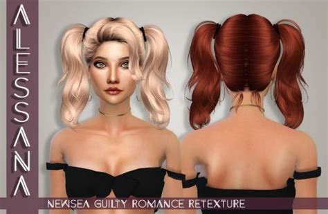 Alessana Sims Newsea`s Guilty Romance Hair Retextured Sims 4 Hairs