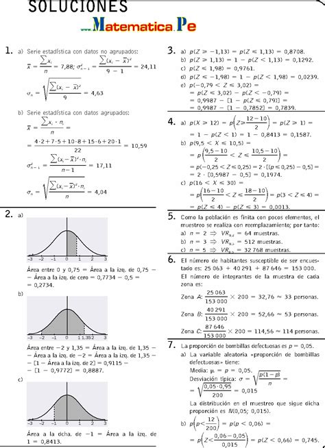 TeorÍa De Muestras Ejercicios Resueltos Matematicas 2 Bachillerato Pdf