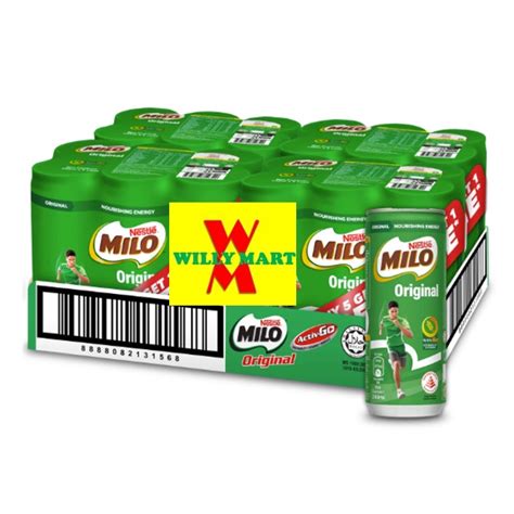 Milo Chocolate/ Coklat Drink Can Carton 24 Cans/Tins [4 x (6x 240ml ...