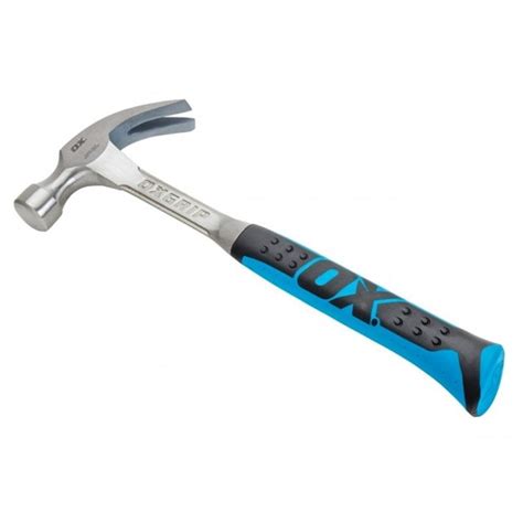 Ox Pro 20oz Claw Hammer 1 Piece Solid Forged Steel And Non Slip Grip Ox