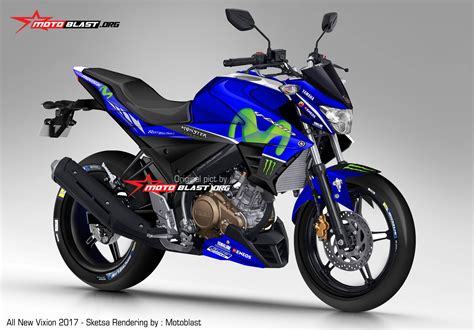 Render Yamaha New Vixion Facelift Jika Livery Movistar Motogp