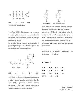 Lista De Exerc Cios Isomeria Pdf