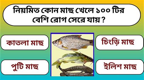 কোন মাছ খেলে ১০০টির বেশি রোগ সেরে যায় Bangla Quiz Gk Question