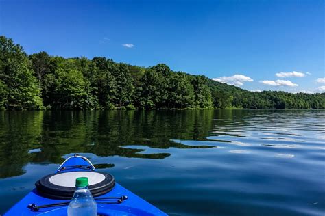 Camp on the Shore of Lake Habeeb at Rocky Gap State Park, MD