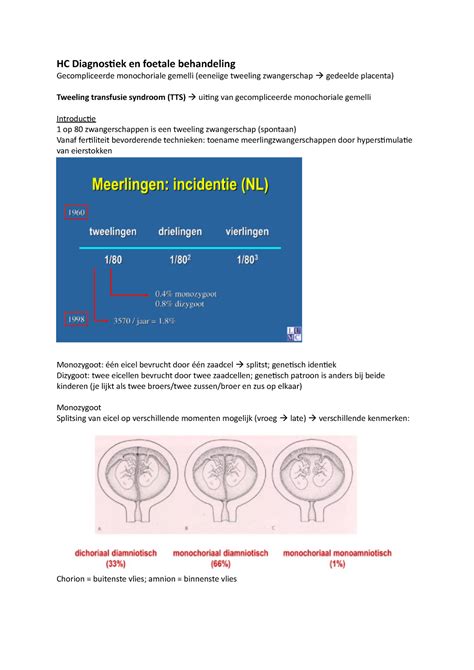 Hoorcollege Thema 2 Diagnostiek En Foetale Behandeling HC