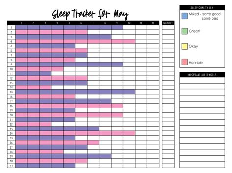 Sleep Tracker Printable And Digital Planner Files