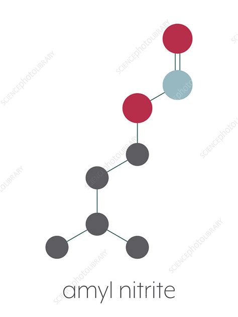 Amyl nitrite molecule - Stock Image - C045/7188 - Science Photo Library