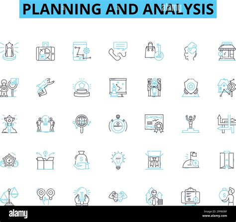 Planning And Analysis Linear Icons Set Strategy Forecasting