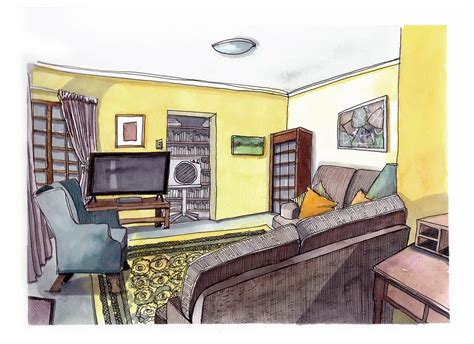 Urban Sketching Examples Interiors