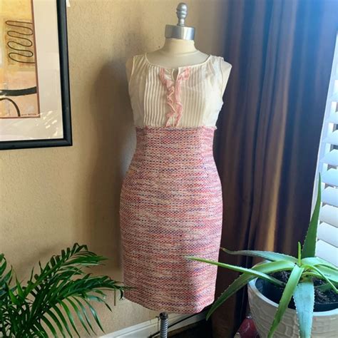 Kay Unger Skirts Kay Unger Two Piece Tweed Pink Ruffle Jacket