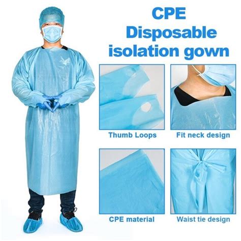 Cpe Gown Ppe Plastic Apron Isolation Gown Individual Packing Cpe Apron