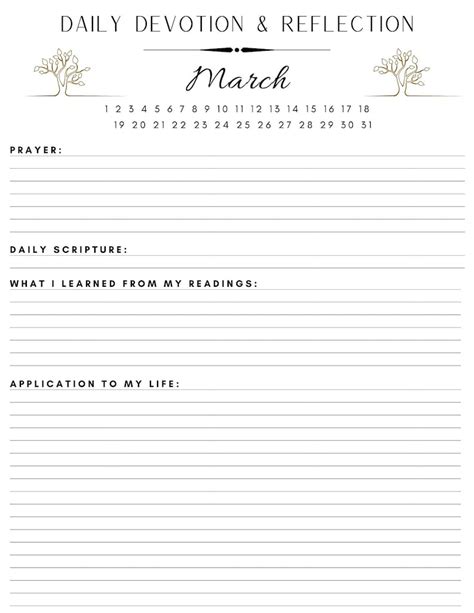 Printable Daily Devotional Journal Template Printable Templates