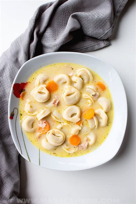 3 Cheese Tortellini Soup with Ham Recipe [+VIDEO] 🍲 MasalaHerb.com