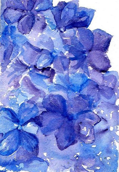 Original Hydrangeas Watercolor Painting Floral 4 X 6 Etsy Floral